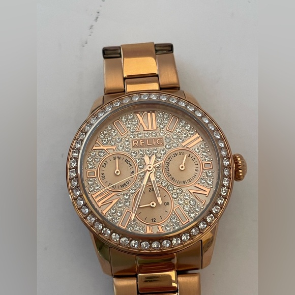 Relic Rose Gold Watch Rhinestone Face - Picture 8 of 11